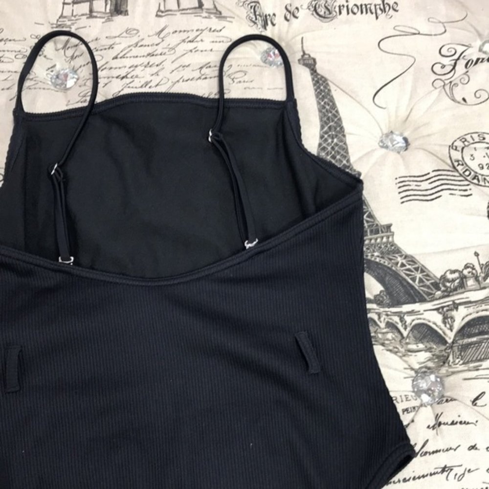 TOPSHOP Belted Ribbed One-piece Swimsuit - Picture 5 of 6